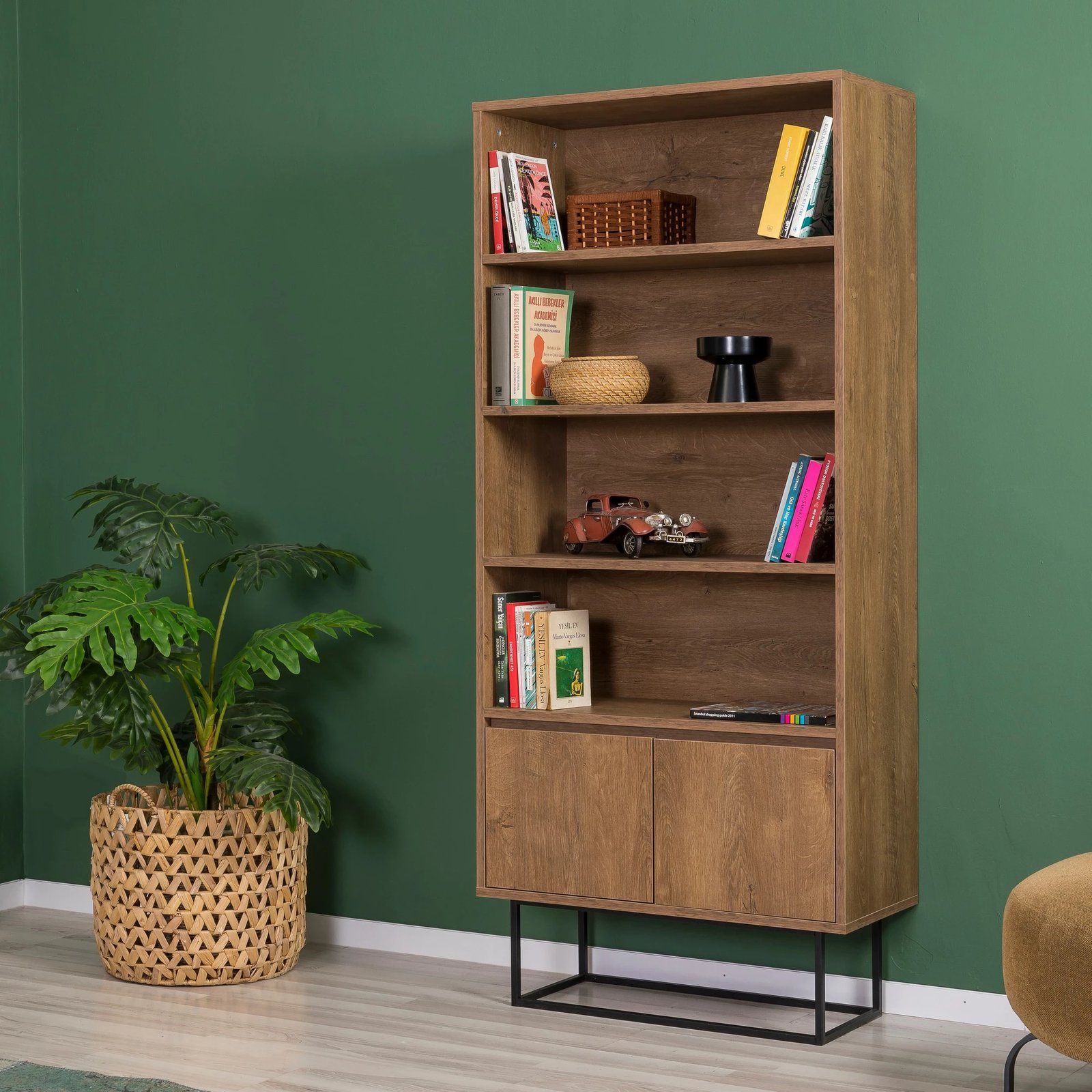 Set mobiljesh për dhomë dite Skye Decor, Laxus Takım 13, ngjyrë arre dhe e zezë