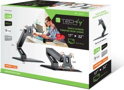 Mbajtëse monitori Techly ICA-LCD 35TS, për tavolinë, 17-32", 10kg, e zezë Mbajtëse monitori Techly ICA-LCD 35TS, për tavolinë, 17-32", 10kg, e zezë
