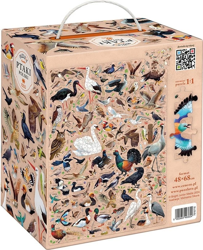 Puzzle CzuCzu Puzzlove Birds 1000 pjesë, 48x68cm