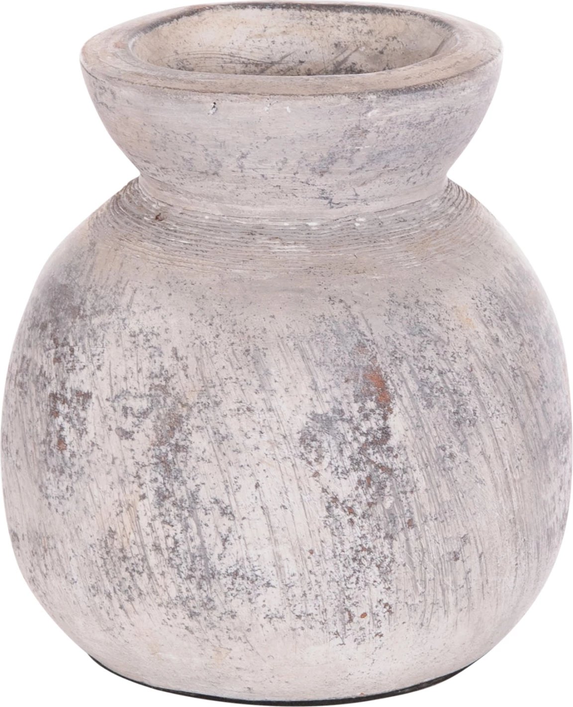 Vazo dekorative tavoline VERMO, terrakotë, ngjyrë gri e çelët, FH4396, 18x19cm