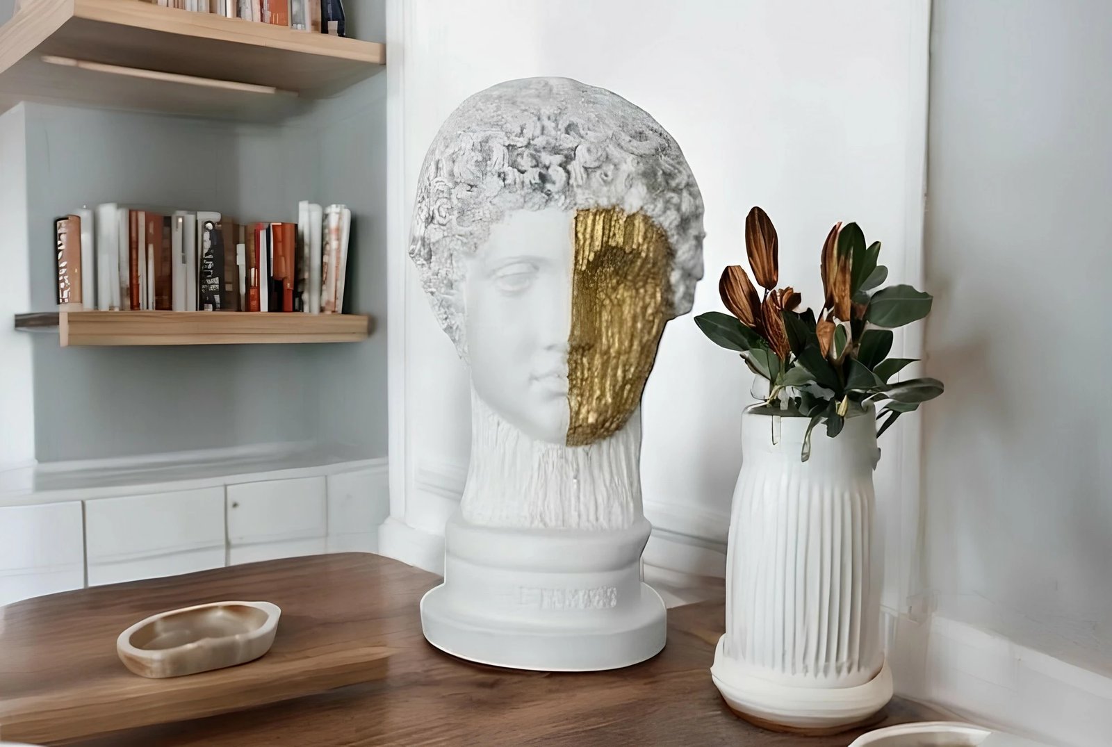 Objekt dekorativ bust, ngjyrë e bardhë dhe ari, Evila Originals, CY0445, 13x31x13cm Objekt dekorativ bust, ngjyrë e bardhë dhe ari, Evila Originals, CY0445, 13x31x13cm