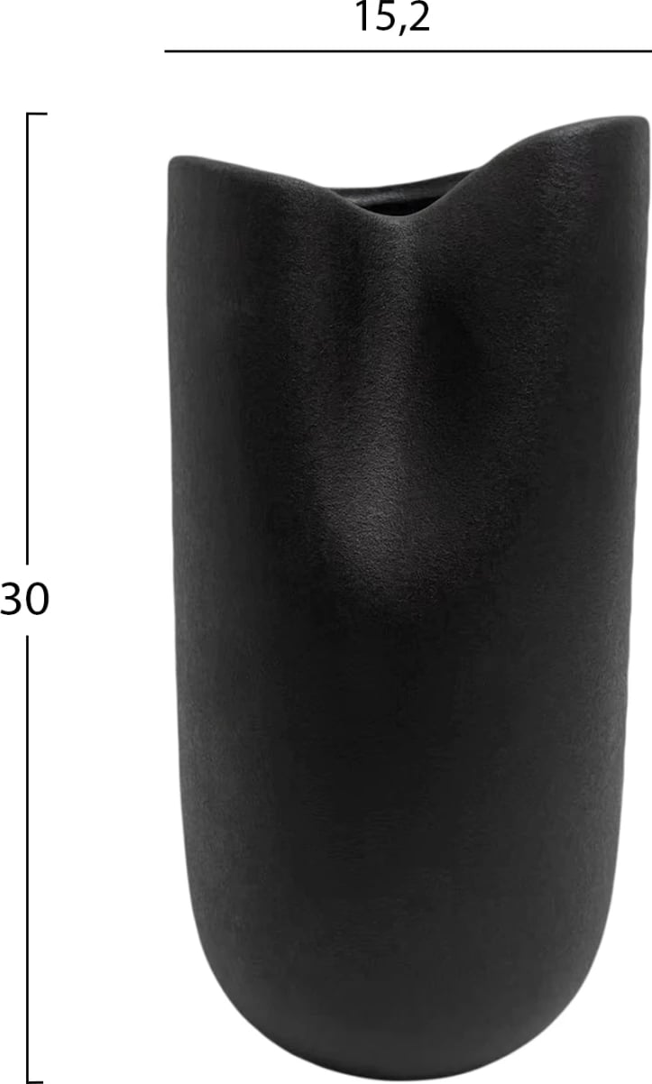 Dekor tavoline prej qeramike, ngjyrë e zezë mat, FH4607.02, 15.2x15x30H cm