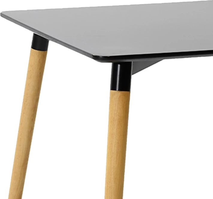 Tavolinë me karrige Ezra-Natali, ngjyrë natyrale e zezë, 80x80x76cm