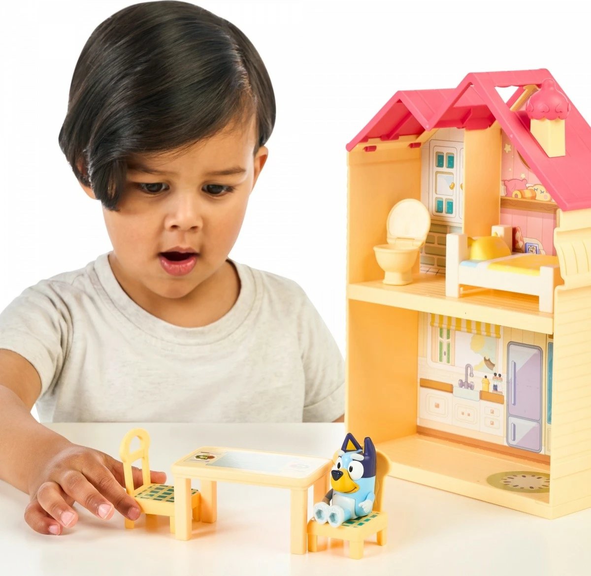 Set lodrash Bluey Mini Family House me figurë dhe aksesorë, Tm Toys