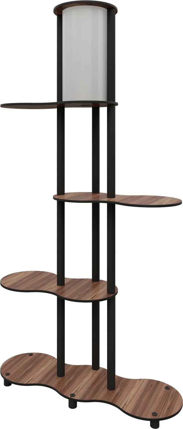 Llambë dyshemeje me rafte, ngjyrë arre, Opviq KS-11114, 150cm