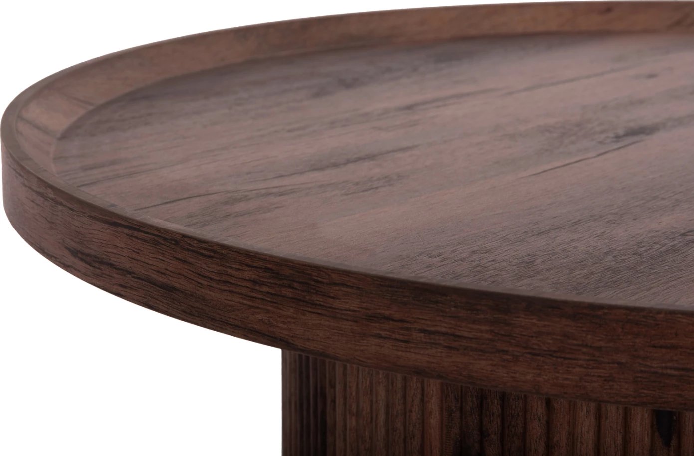 Tavolinë kafeje MARGON FH18026 MDF, ngjyrë druri kafe e errët, Φ80x40.5H cm.