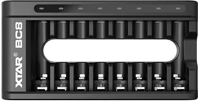Karikues baterish XTAR BC8, për R03/AAA dhe R6/AA, Li-ion/NiMH, i zi