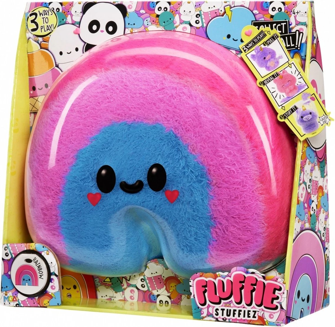 Lodër pelushi Fluffie Stuffiez Rainbow, e madhe, shumëngjyrëshe