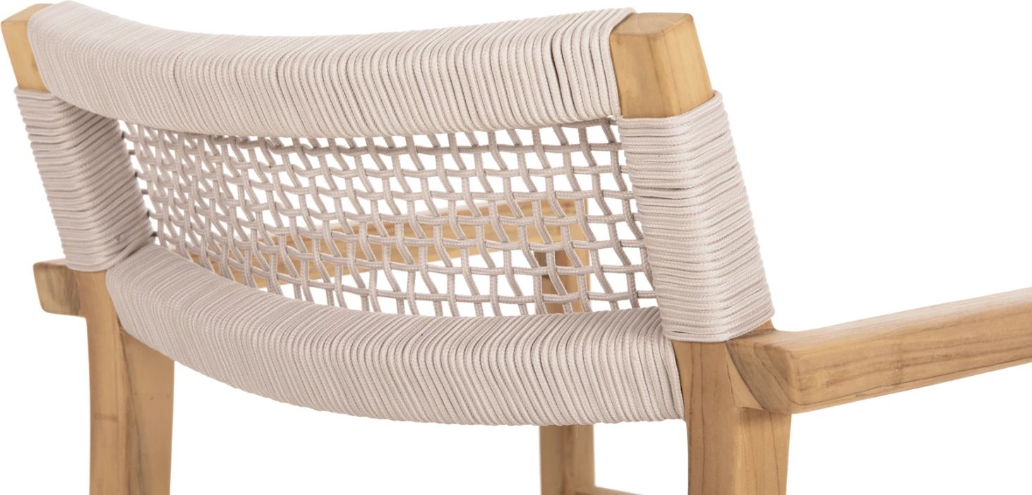 Karrige CHARLOTTE FH9637.07 dru TEAK natyral & litar bezhë 58x61x81Hcm