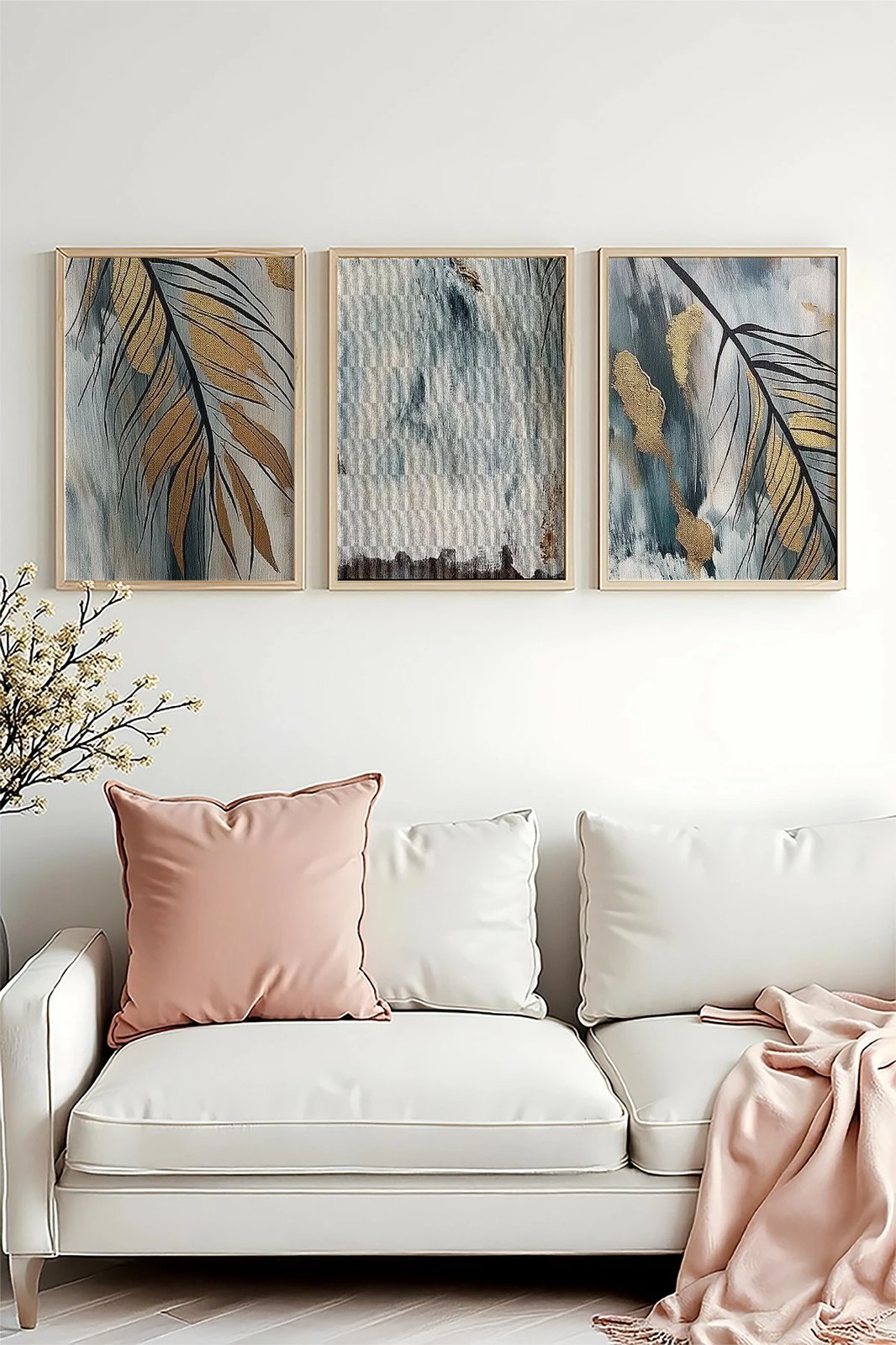 Pikturë dekorative me kornizë MDF (3 copë), Wallity, Huhu477, 50x35cm