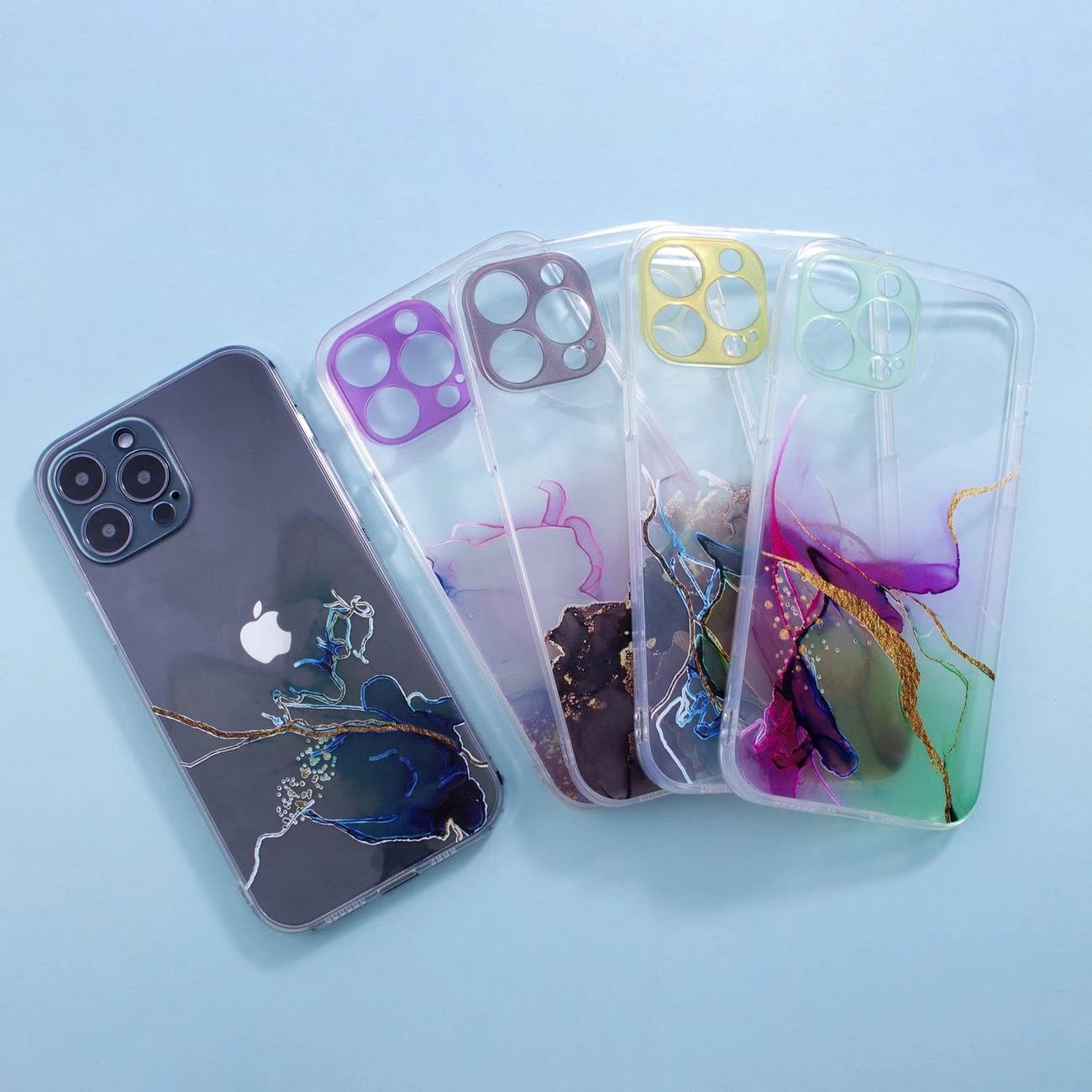 Mbështjellës Hurtel Marble Case për iPhone 12 Pro, TPU, Mint Marble