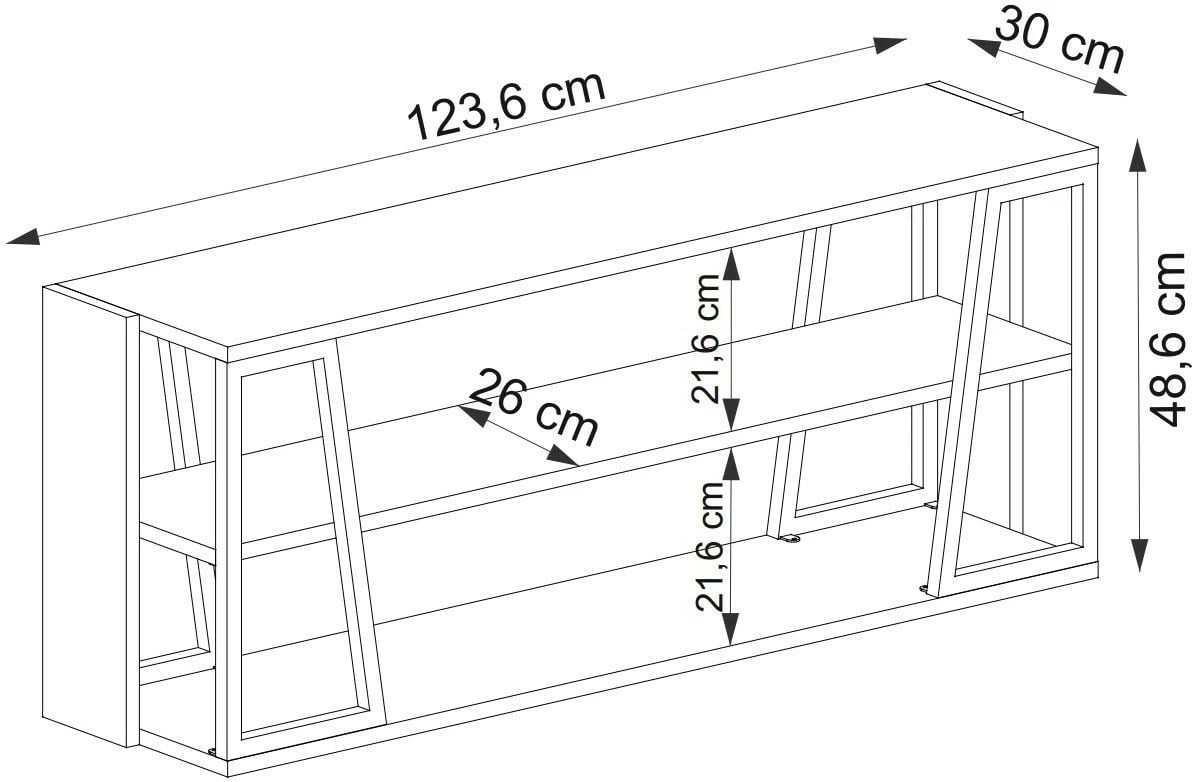 Komodë TV Hanah Home, Lissa Rafli, e bardhë dhe safir