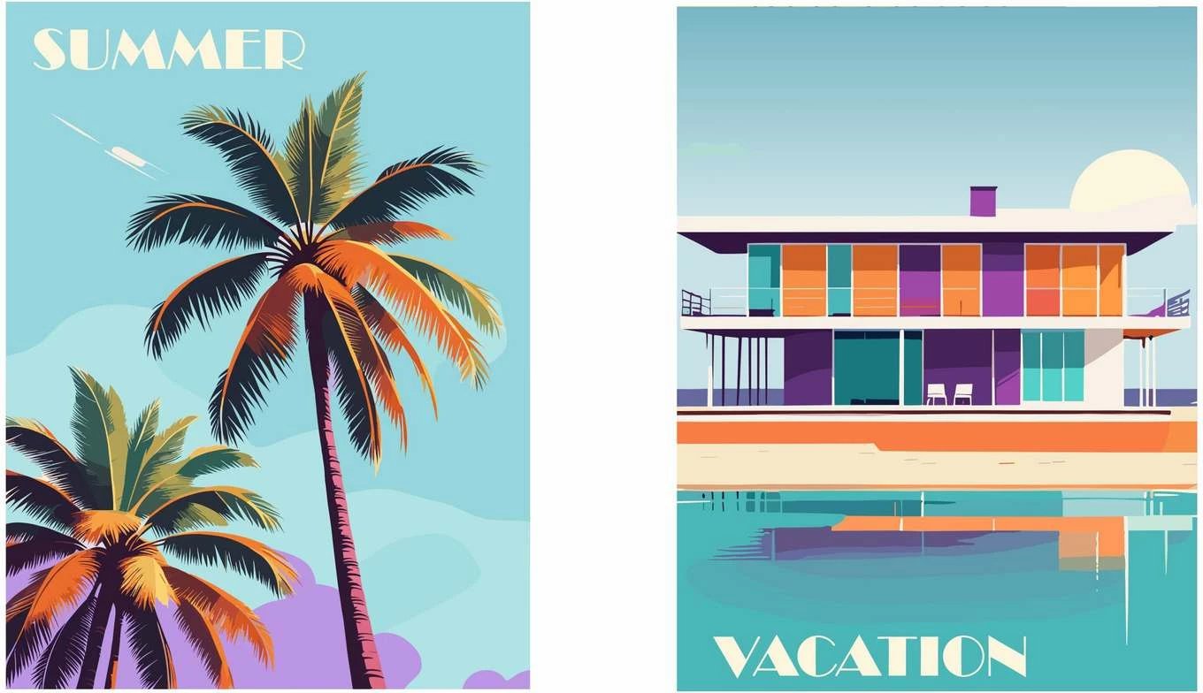 Pikturë dekorative me kornizë MDF (2 copë), Wallity, Mp2-00101, 40x50cm