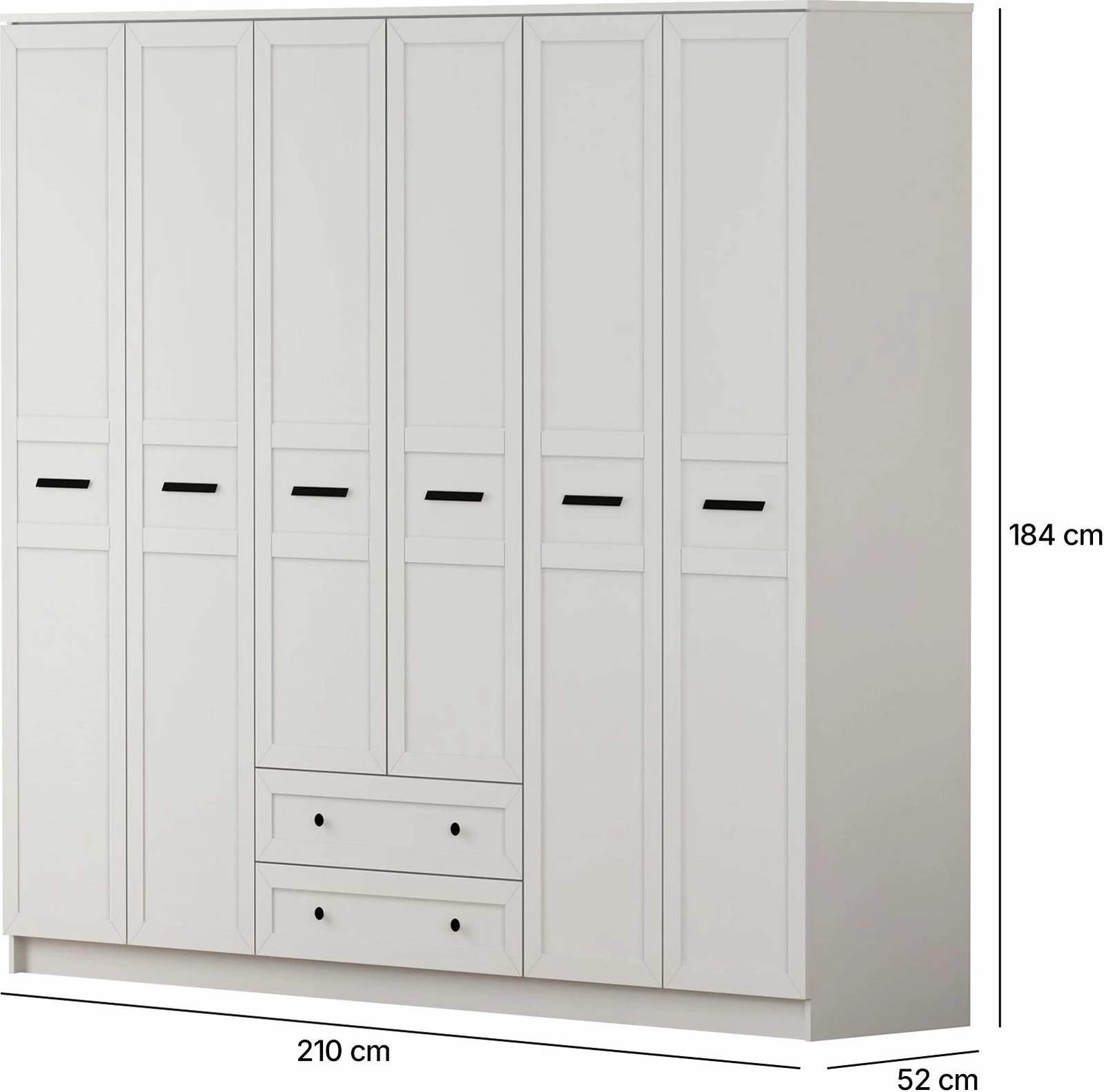 Dollap garderobe, ngjyrë e bardhë mat, Skye Decor, RB-168-01-006