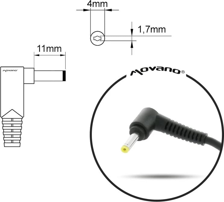 Kasë rryme Mitsu ZM/LEN20325C për Lenovo, 65W, 20V 3.25A, e zezë