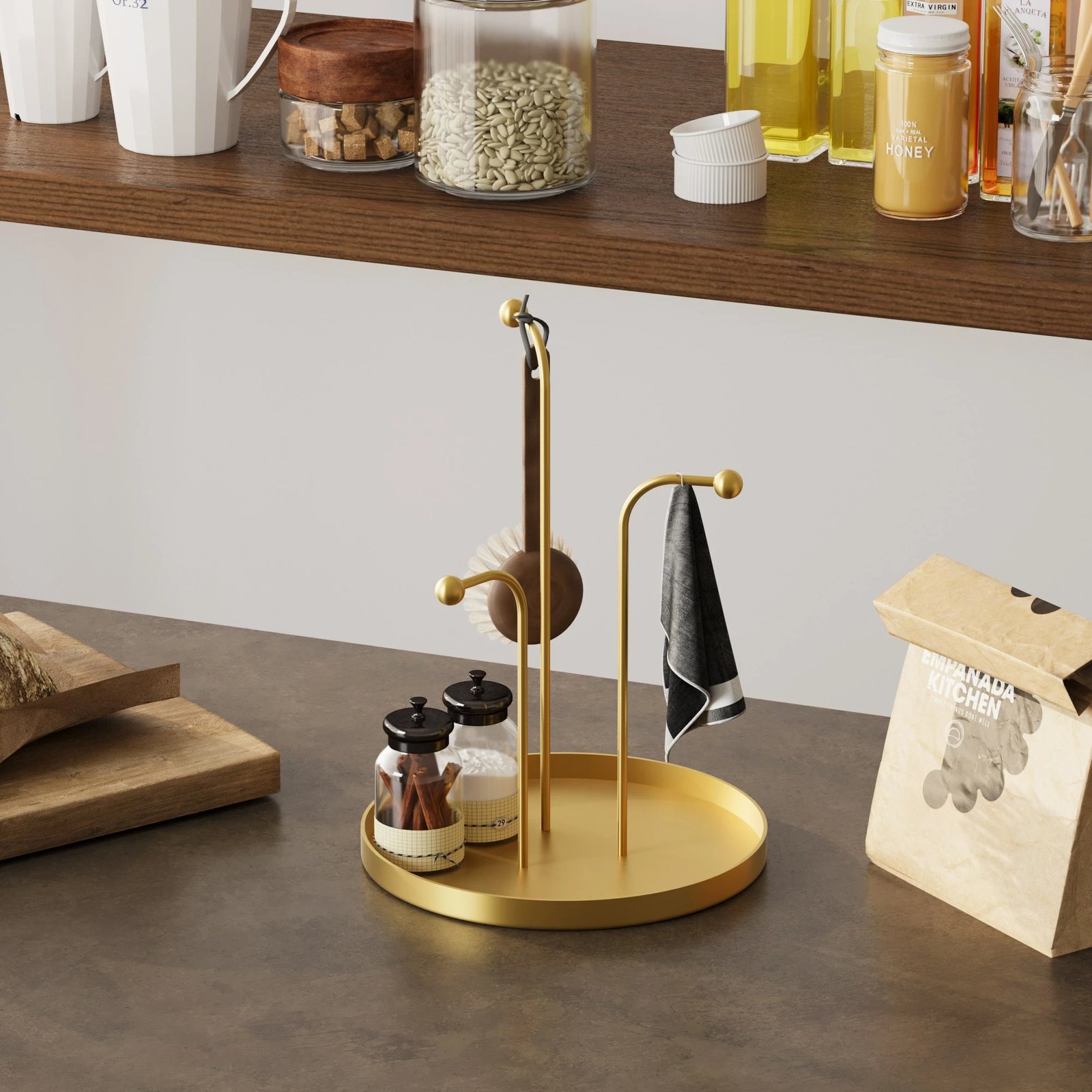 Aksesor dekorativ metalik, dizajn Aberto, Leros-B, ngjyrë ari