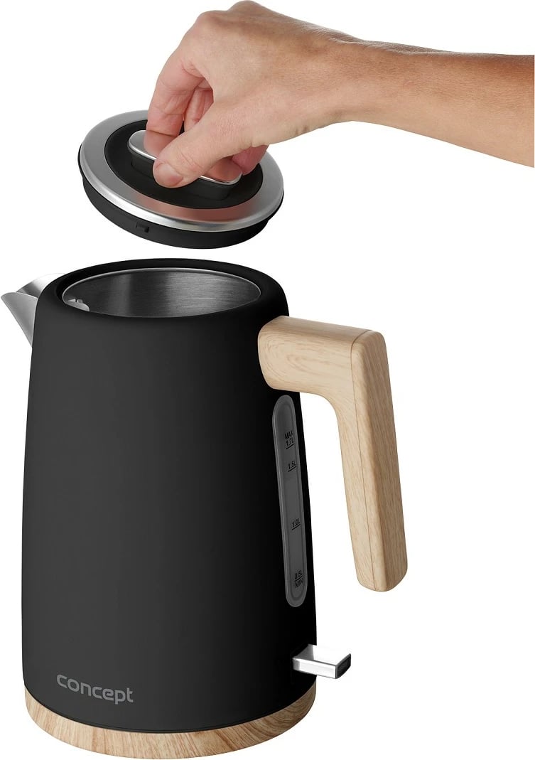 Zierës uji elektrik Concept RK3316 1.7 L 2200 W i zi/imitim druri