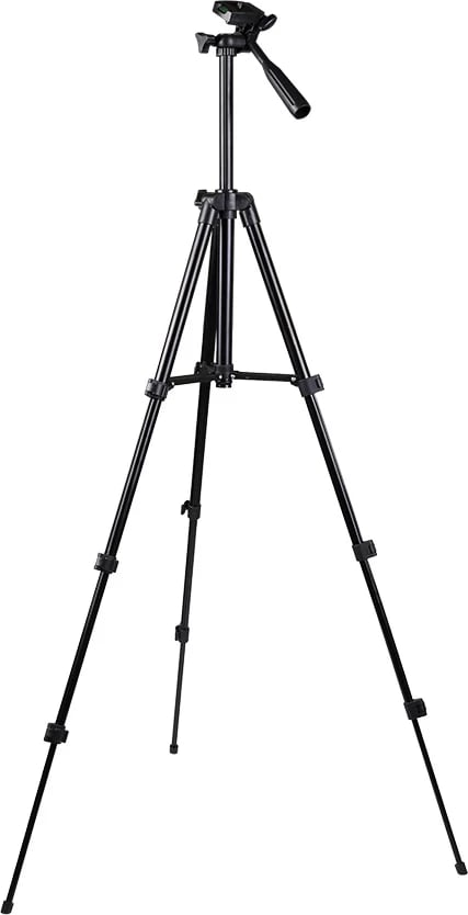 Tripod mini për kamera, Hurtel, universale me filetë 1/4", kokë pan/tilt me nivel, e zezë