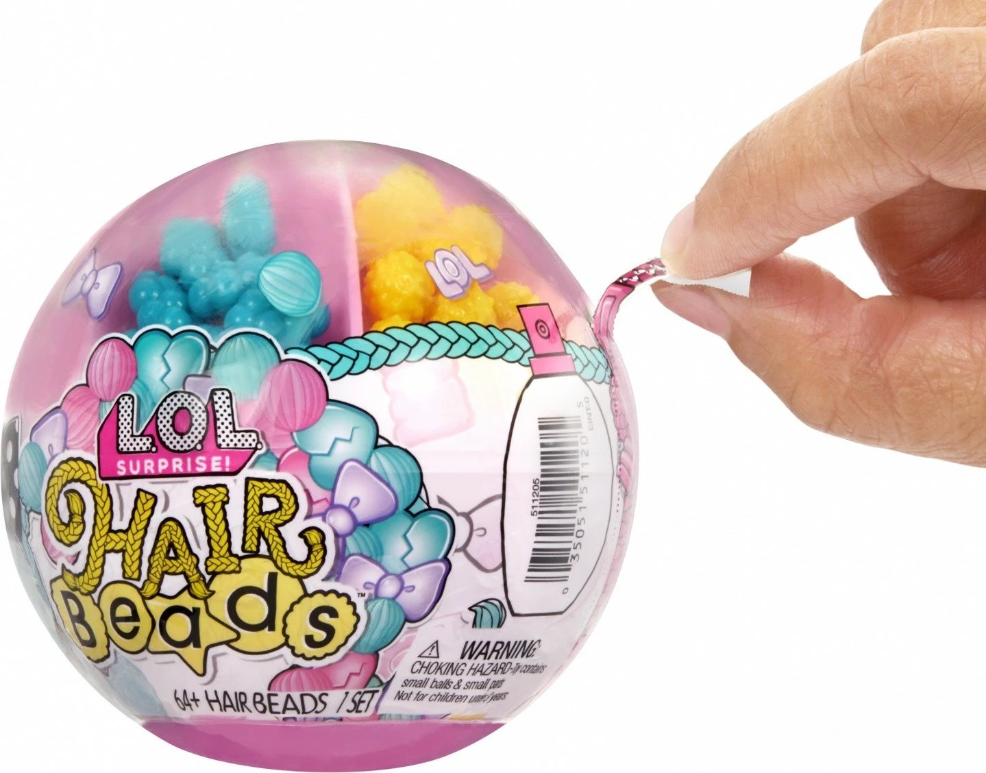 Set rruaza flokësh L.O.L. Surprise Hair Beads Tots, 64+ copë, për vajza