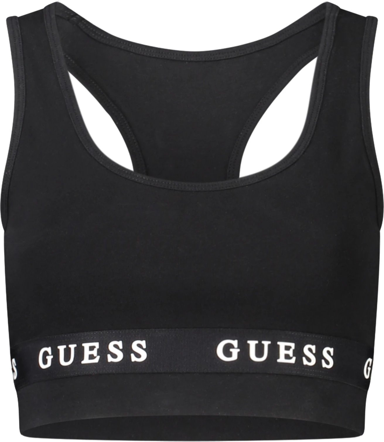 Top sportiv GUESS JEANS për femra, i zi