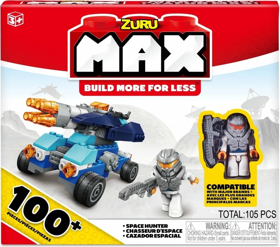 Set blloqe ndërtimi ZURU Max Build More, 100+ pjesë, me figurë, plastikë