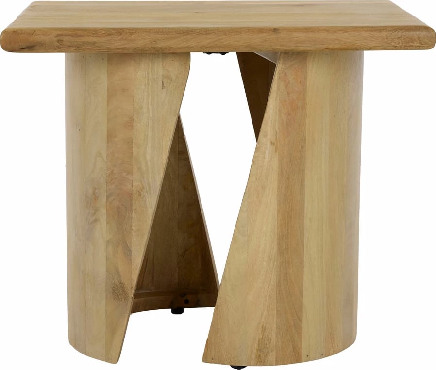 Tavolinë anësore Spiral, dru mango natyral, 62.5x45x52.5