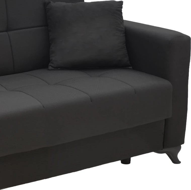 Set për dhomë ndeje 2 copë Modesto, material stof, ngjyrë e zezë