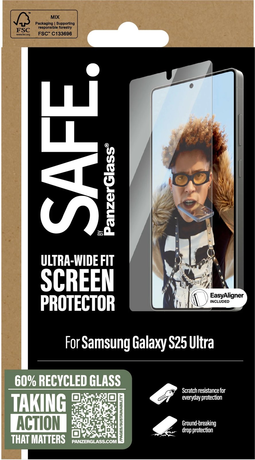 Mbrojtës ekrani PanzerGlass për Samsung Galaxy S25 Ultra, transparent
