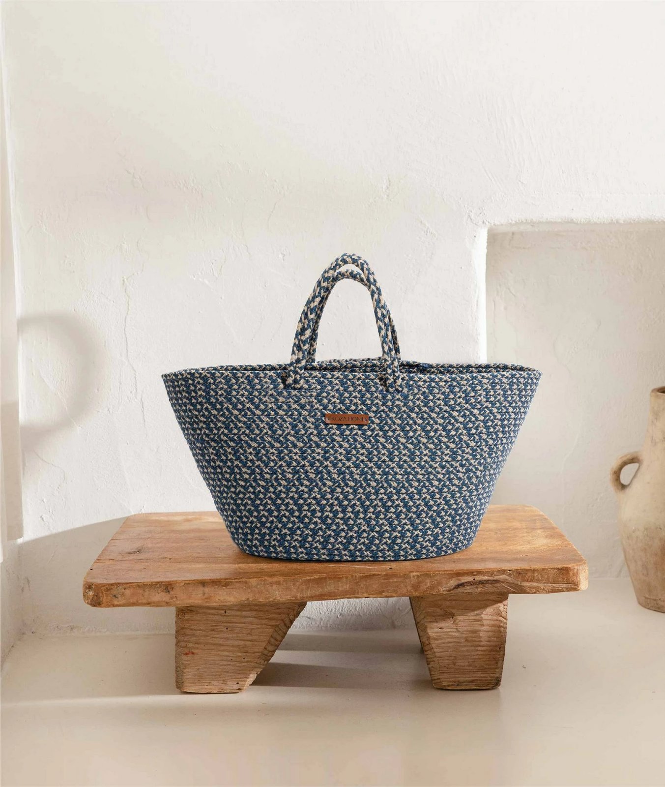 Çantë dekorative, Evila Originals, 30cm, blu e krem