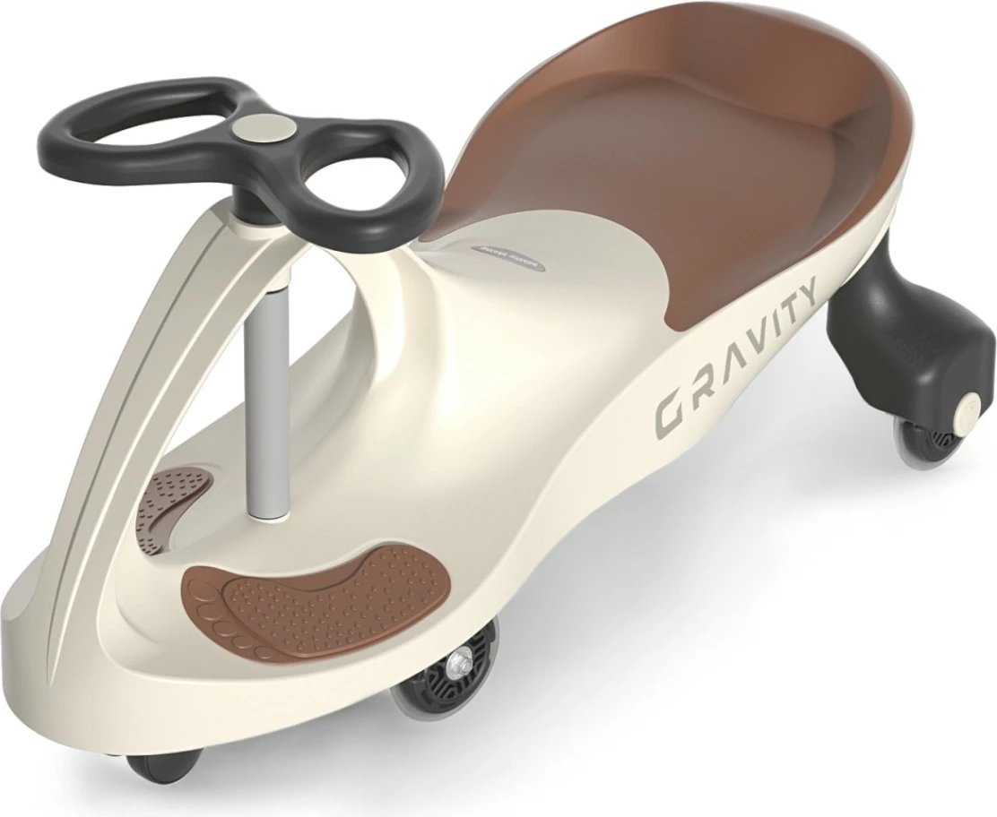makinë ride-on gravitet, Milly Mally, Gravity, 4 rrota LED, pa pedale e pa bateri, ngarkesë maks. 50 kg, 3+, Beige-Brown