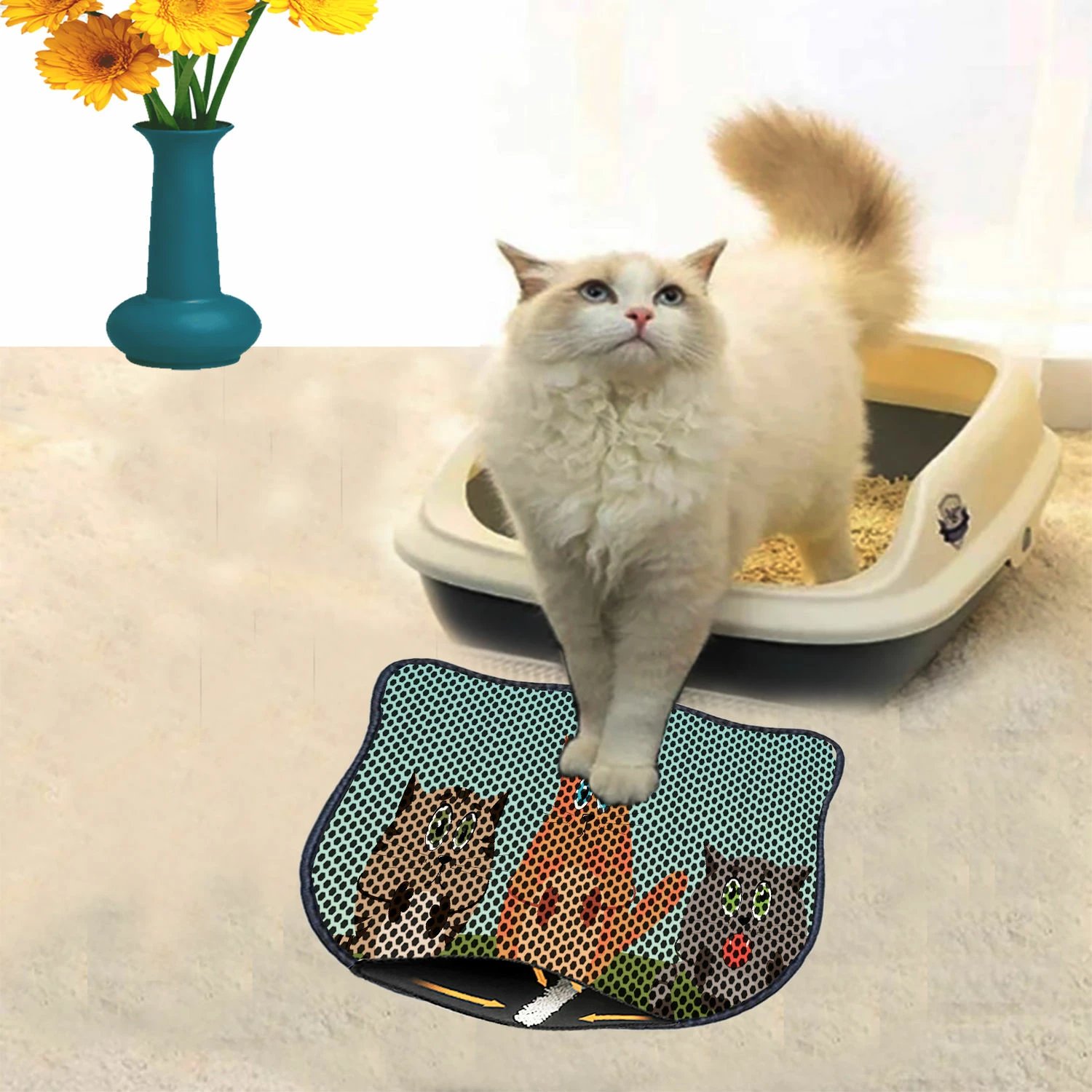 Tapet për rërë mace, shumëngjyrësh, Kdkafa0211