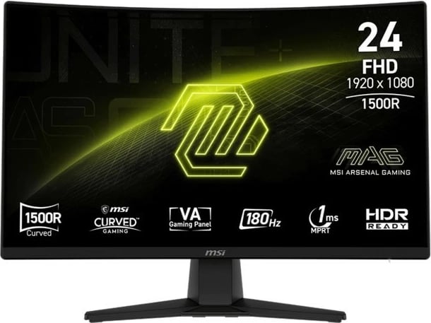 Monitor MSI MAG 242C, 23.6", FHD, 180Hz, i lakuar, zi