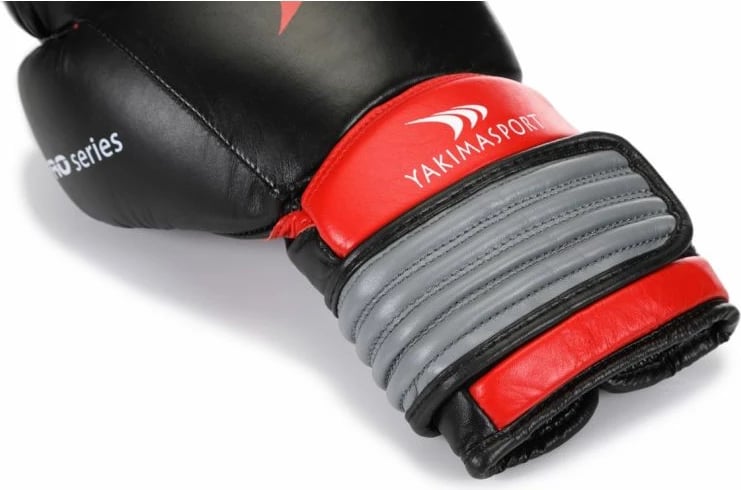 Doreza boksi për fëmijë Yakimasport Pro Spider, 10 oz, të zeza dhe të kuqe