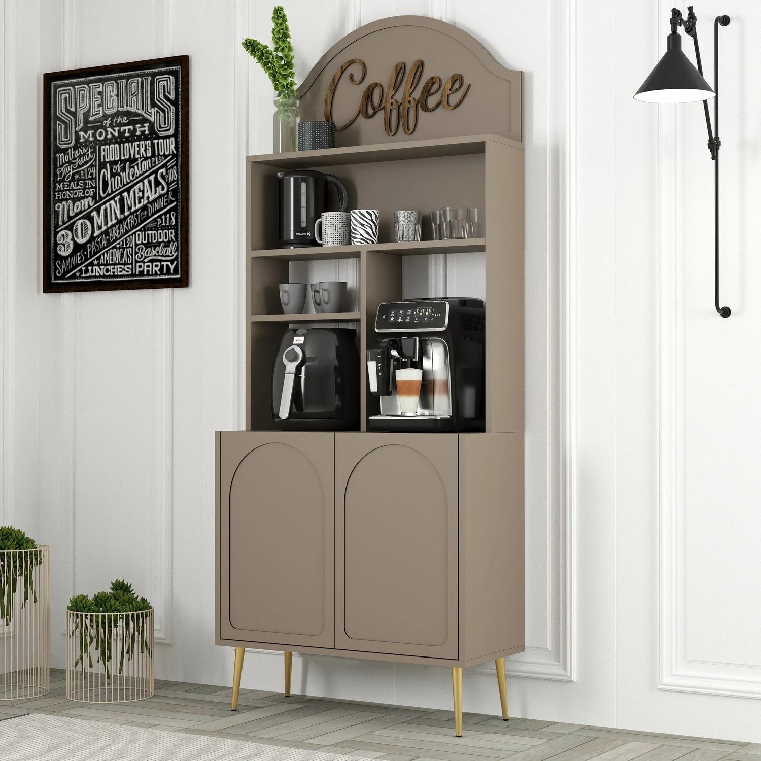 Dollap për kafe, ngjyrë Atlas dhe ari, Skye Decor, 80 cm