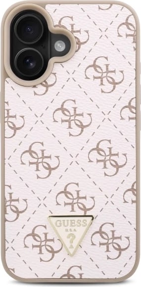 Mbështjellës Guess 4G Triangle për iPhone 16, Bardhë Mbështjellës Guess 4G Triangle për iPhone 16, Bardhë