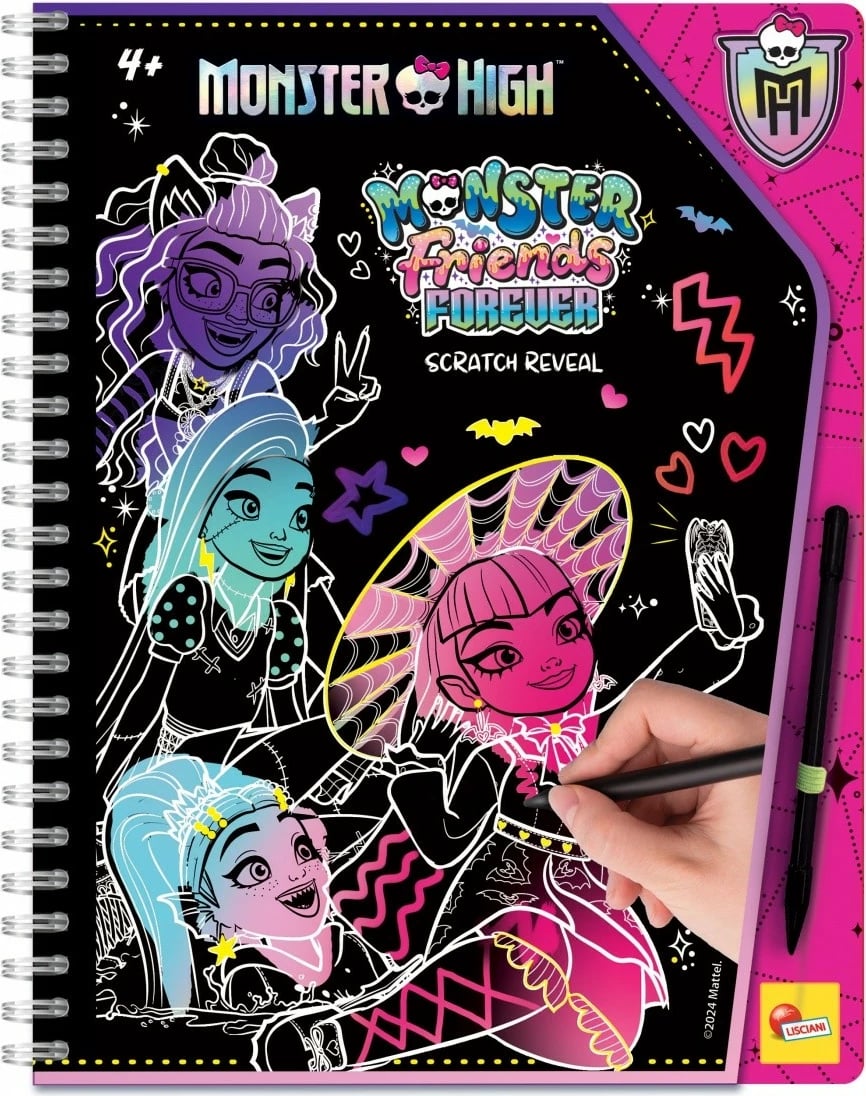 Fletore scratch art Monster High Lisciani 44 faqe, për vajza