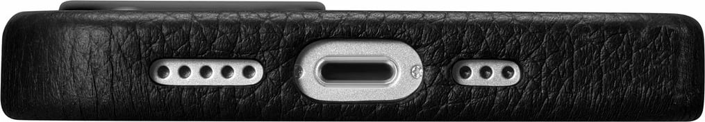 Mbështjellës iCarer Litchi Premium për iPhone 14, lëkurë natyrale, MagSafe, i zi