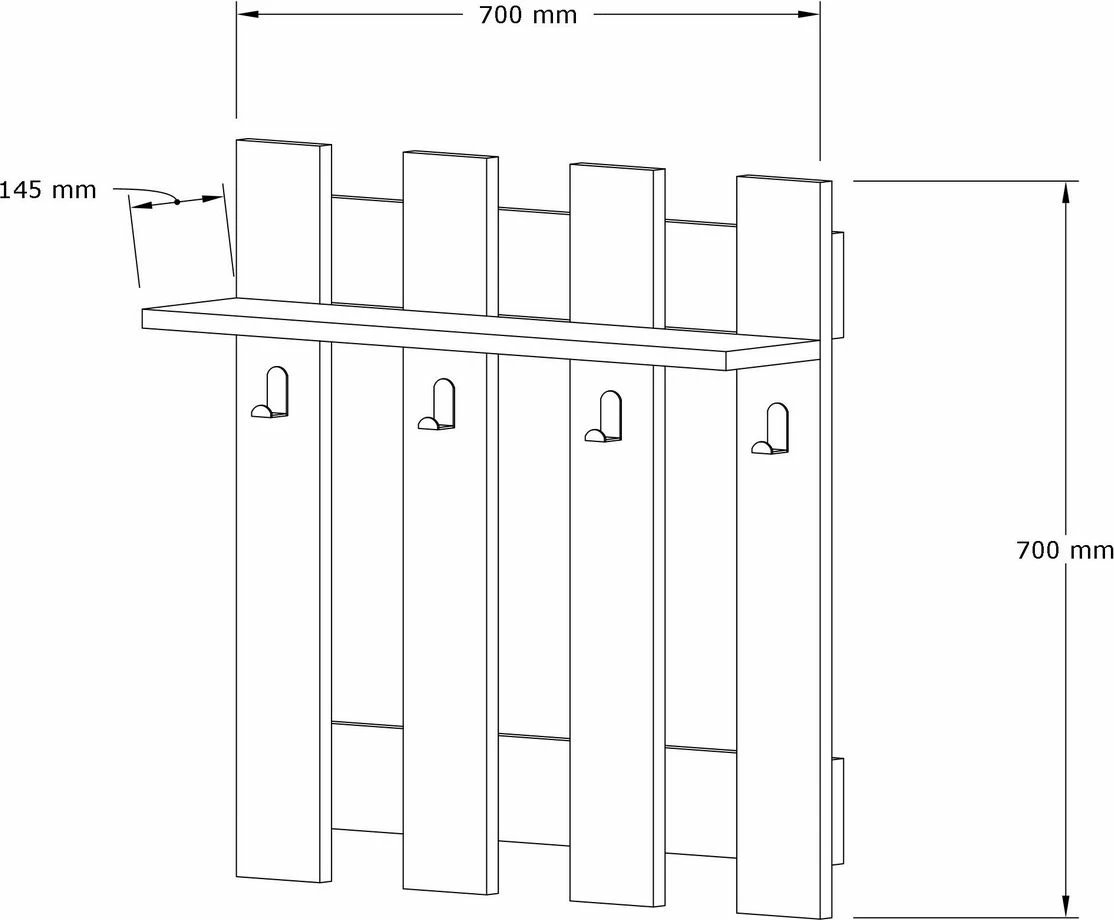 Stendë korridori Hanah Home, Carina, ngjyrë safir, 70x70x18cm