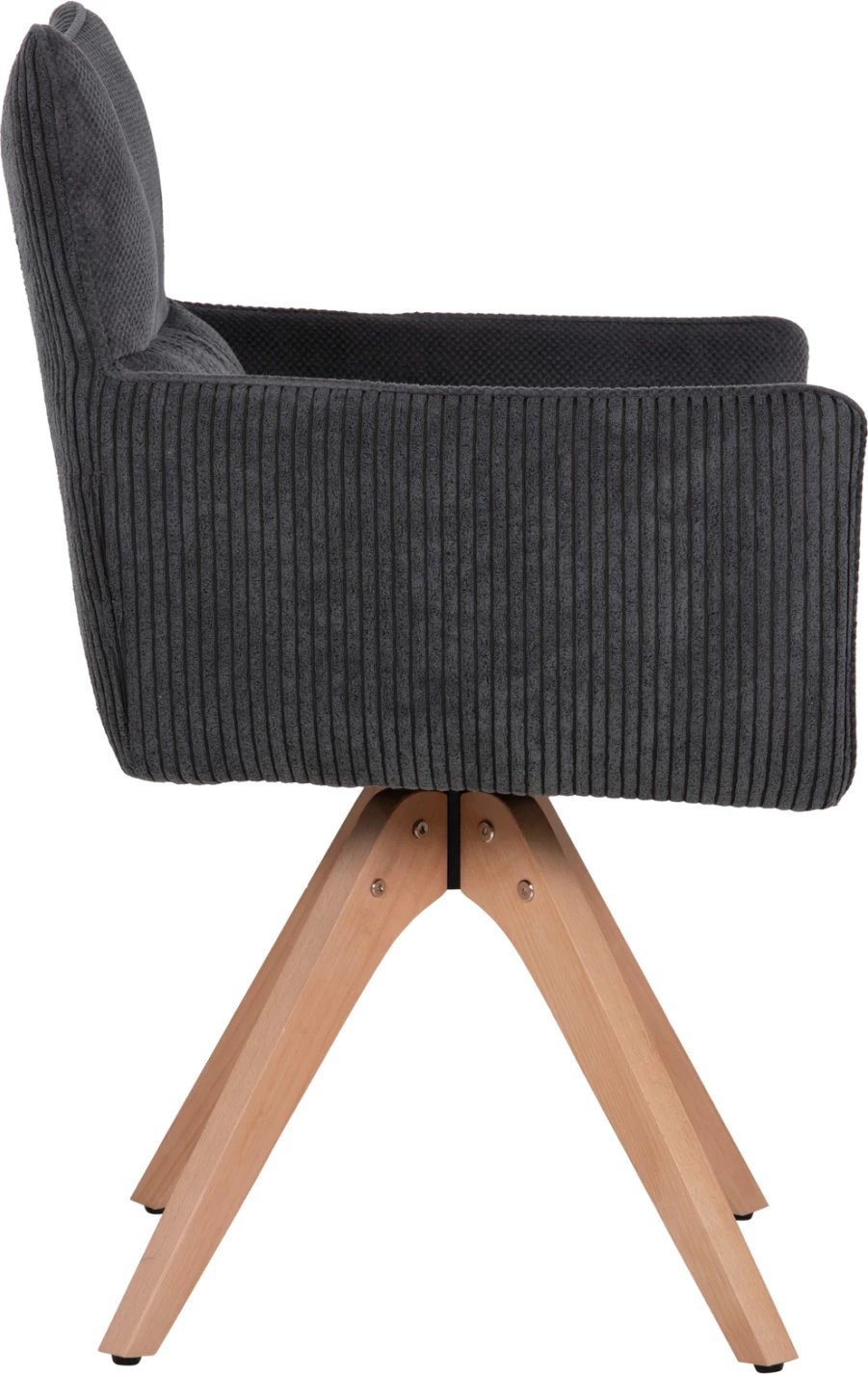 Karrige ngrënieje me krahë QUILL FH9843.03, pëlhurë gri, këmbë druri ahu, 61x57,5x91H cm., set prej 2 copë