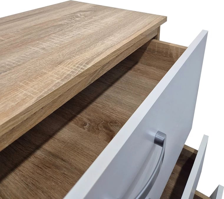 Komodë Athosa, ngjyrë sonoma-e bardhë, 80x40x79cm