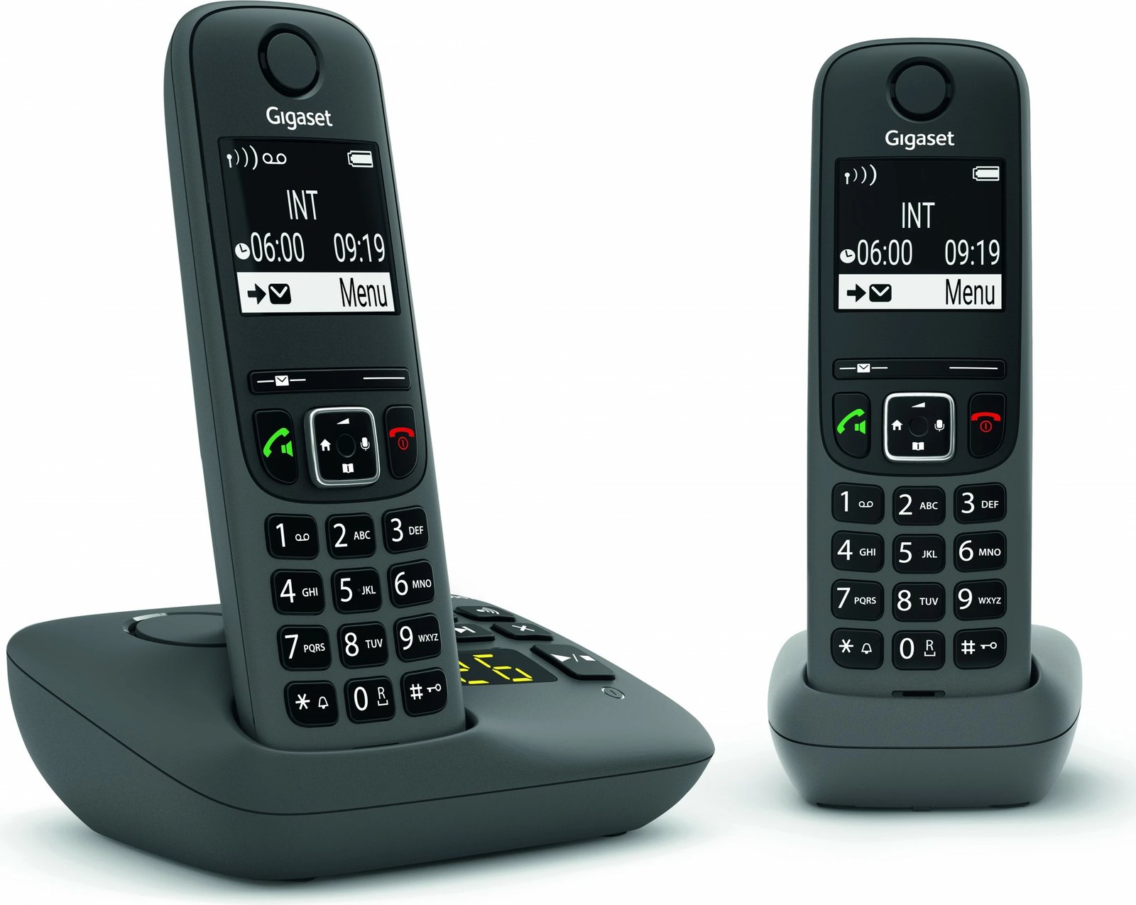 Telefon pa tela Gigaset AE690A, Analog/DECT, 2 doreza, regjistrues mesazhesh, antracit