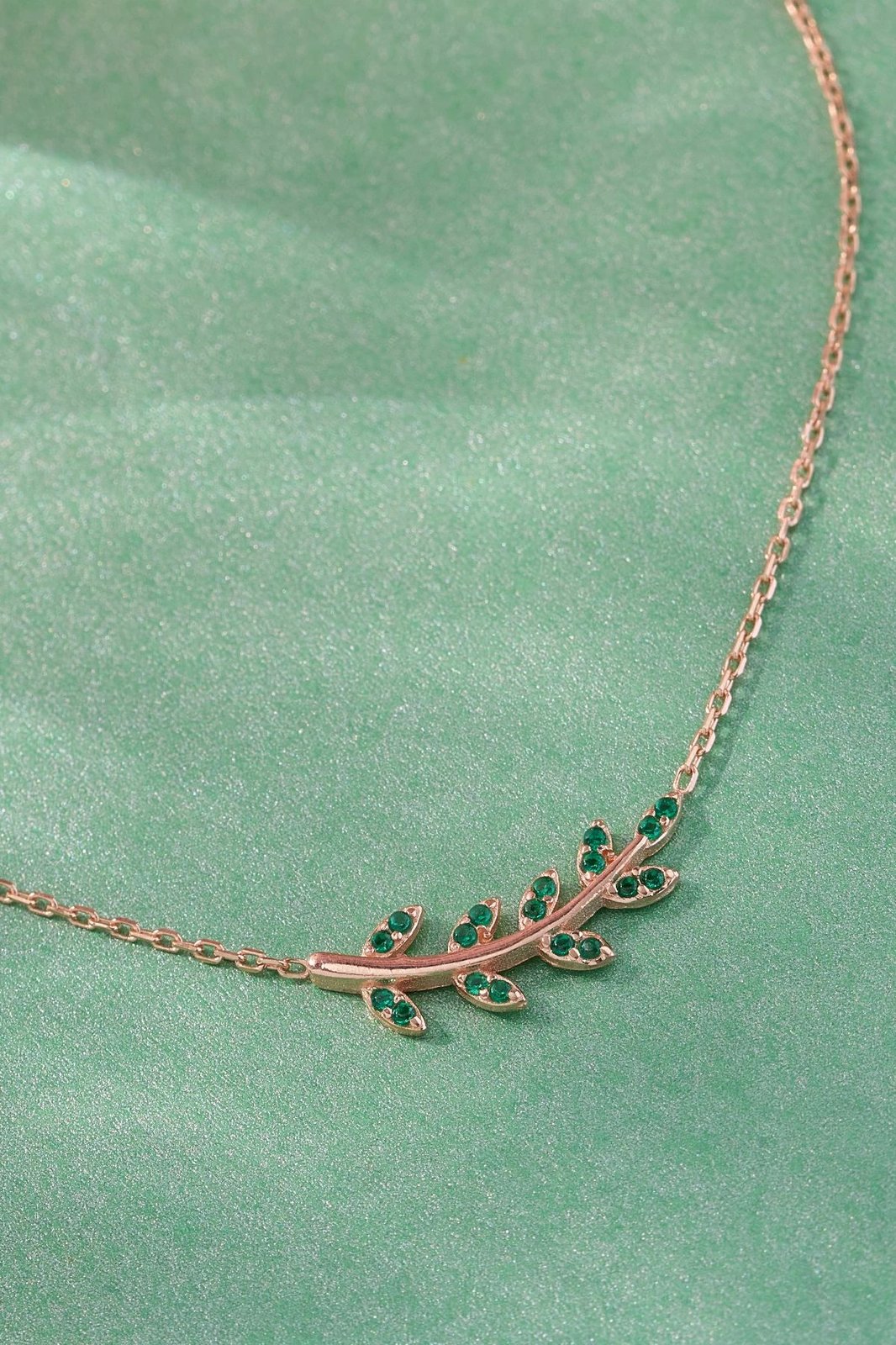 Byzylyk argjendi Jumeon, ngjyrë e gjelbër dhe ari rozë, 10291YSL