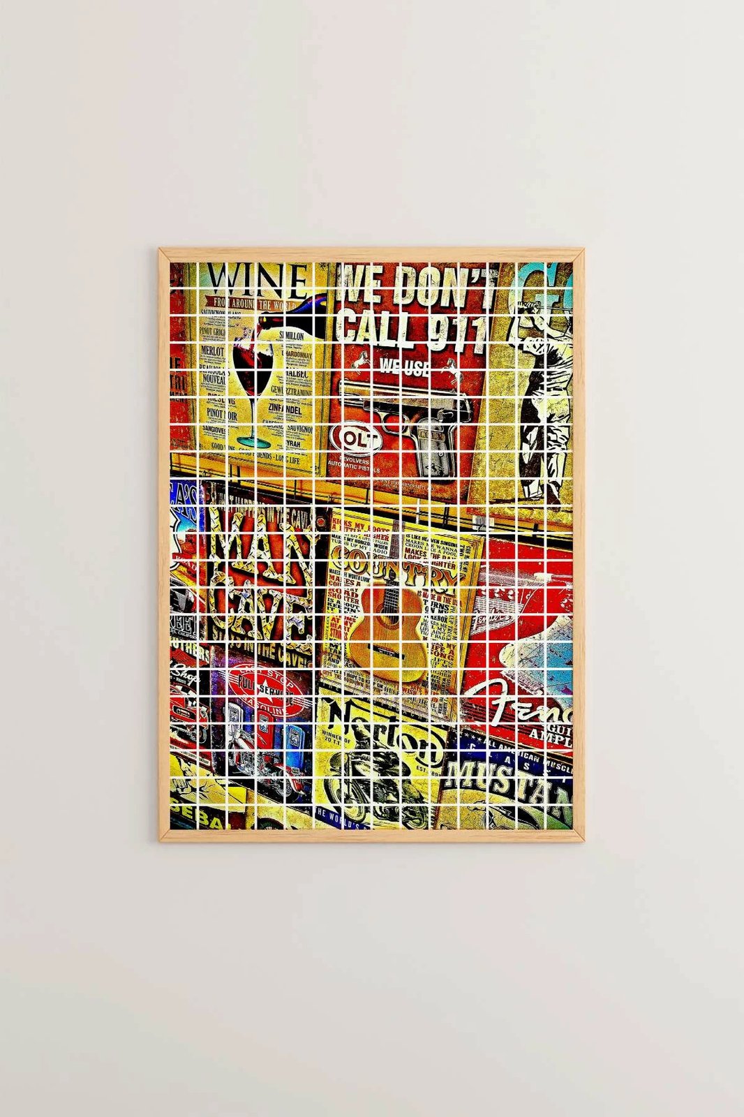 Pikturë dekorative me kornizë, Popkare13, shumëngjyrëshe, Wallity, 33x48cm