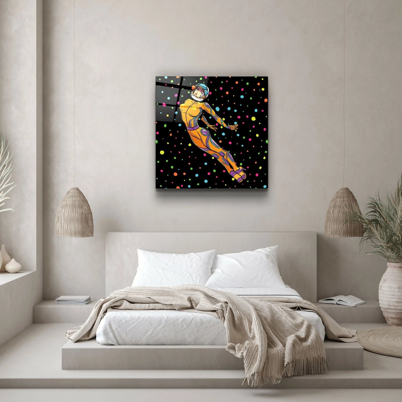 Pikturë dekorative prej xhami të temperuar, shumëngjyrëshe, Wallity KRV-1002, 50x50