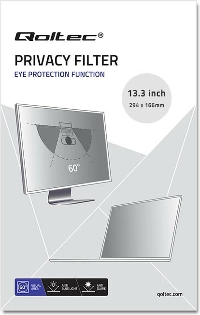 Filtër privatësie Qoltec 51050, 13.3 inç, 16:9