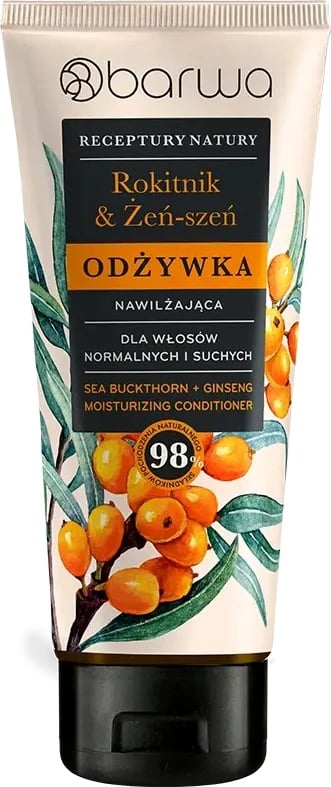 Balsam flokësh për femra Barwa Nature's Recipes Sea Buckthorn + Ginseng, 200ml