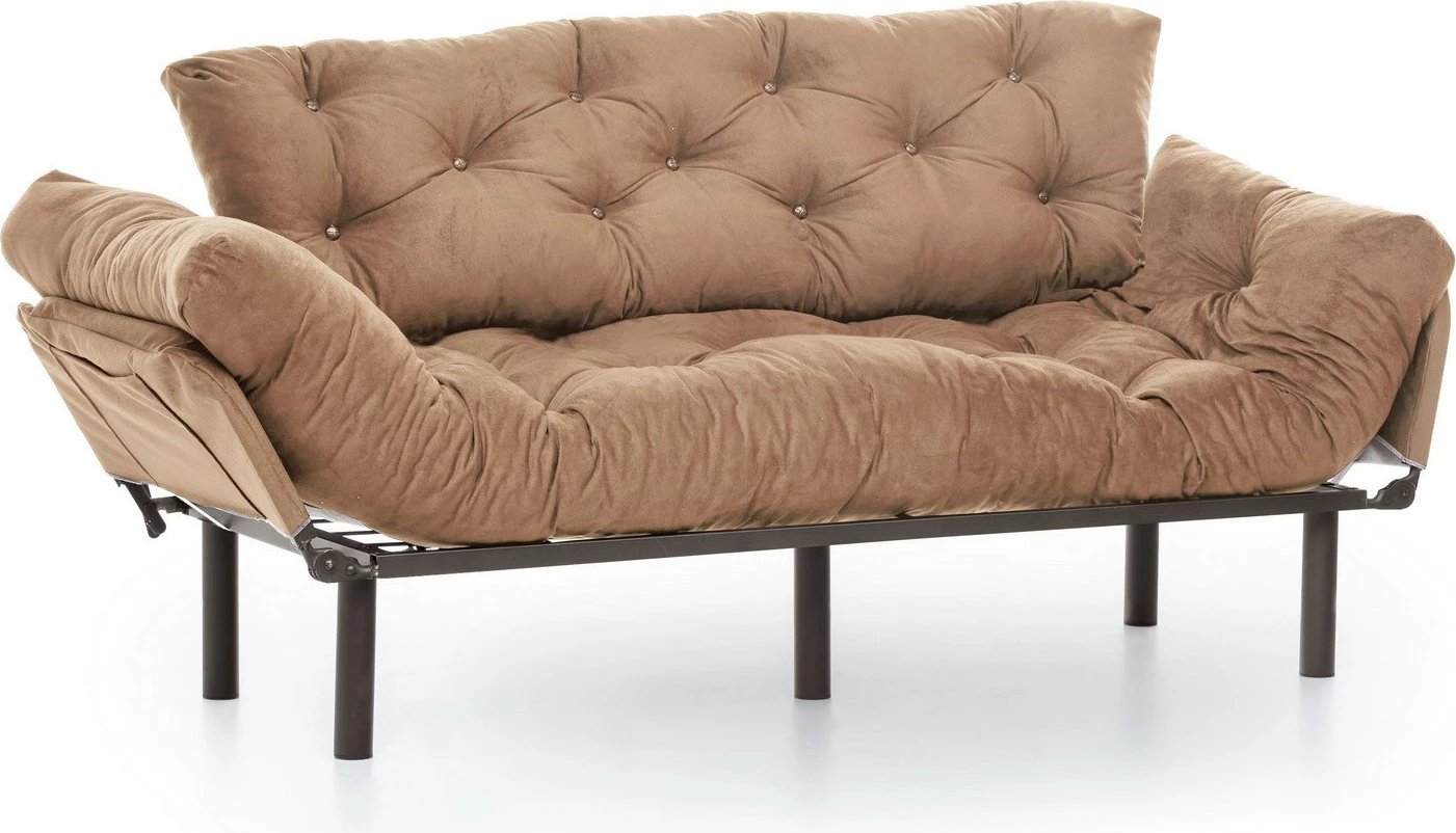 Divan-krevat treshe Nitta, kafe e çelët Divan-krevat treshe Nitta, kafe e çelët