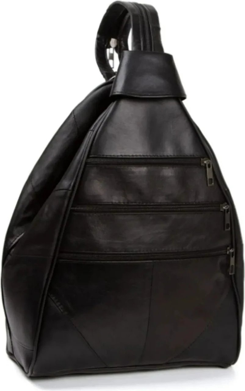 Çantë shpine prej lëkure, ngjyrë e zezë, Zoozie Bags, HDBSVOCF1001