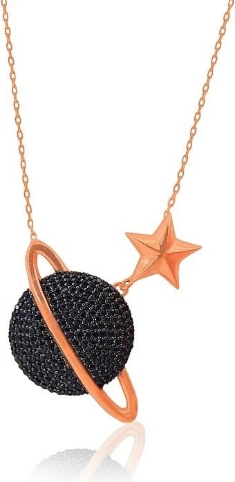 Qafore argjendi Jumeon, ngjyrë rozë e zezë, 3004