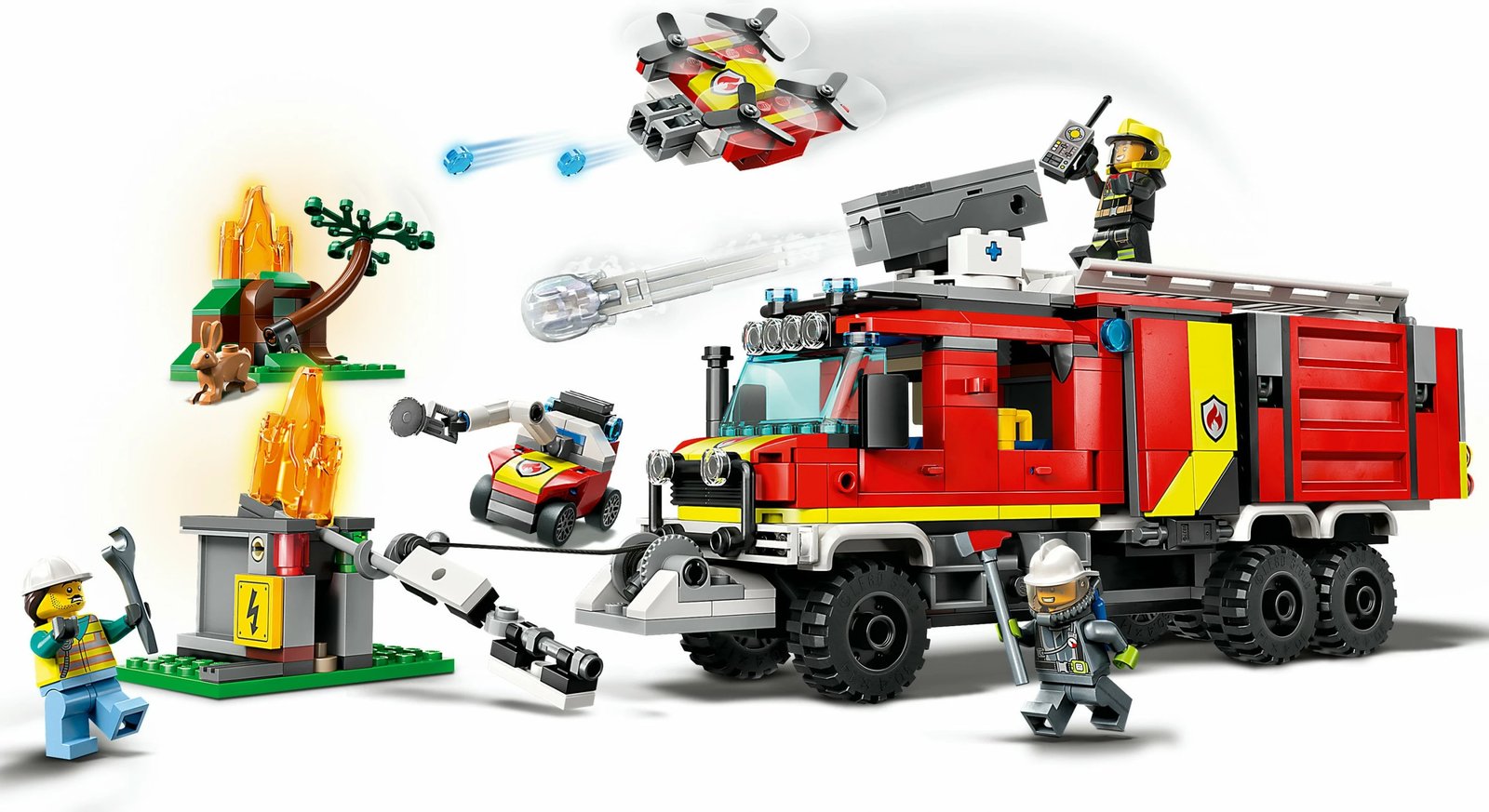 Set ndërtimi LEGO City Fire Command Unit, 502 pjesë, plastikë, shumëngjyrëshe